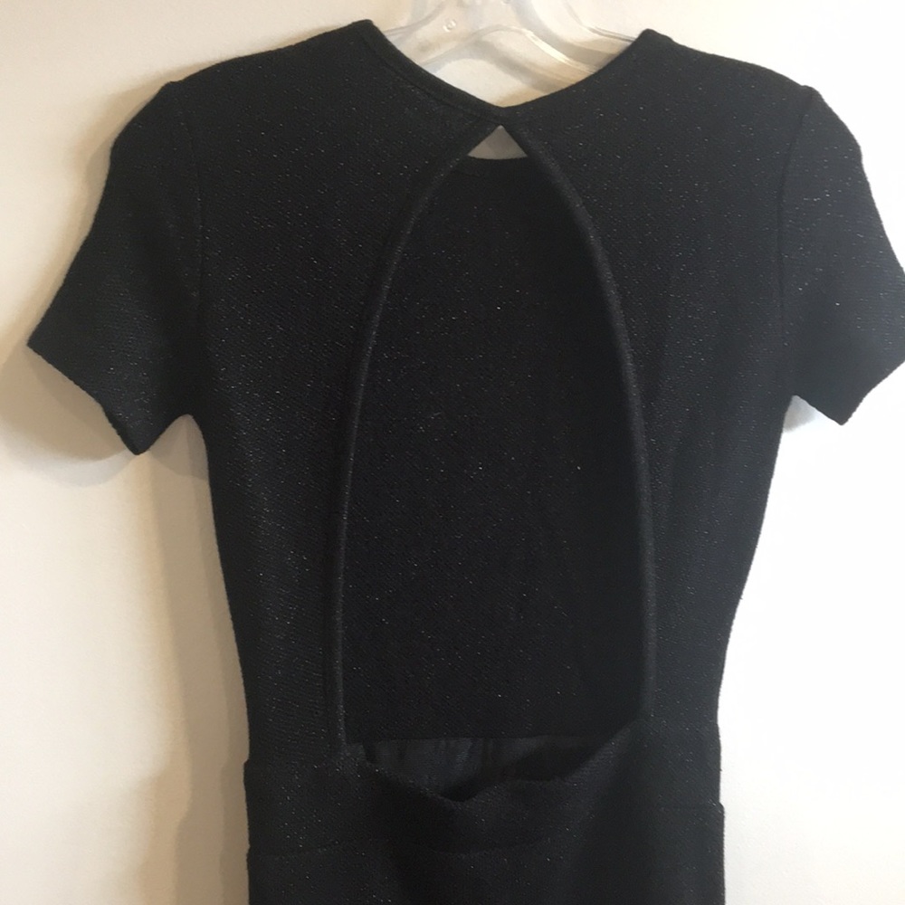 ZARA Knit Black Midi Open Back Dress Size Small - Picture 3 of 15